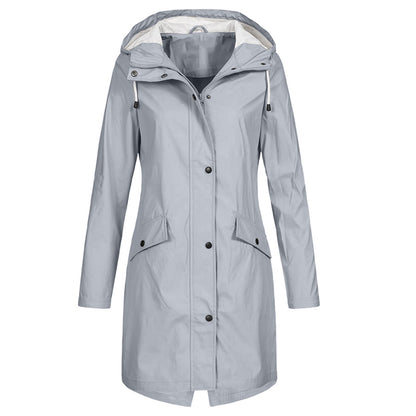 Zipper Waterproof Raincoat Jacket Lightweight Rain Jacket Outdoor Packable Waterproof Hooded