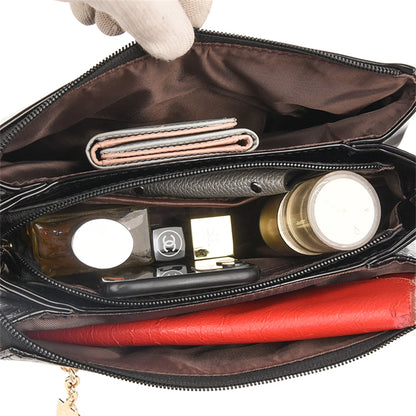 3 Layers Women Handbag Purses Luxury Designer Patent Leather Shoulder Messenger
