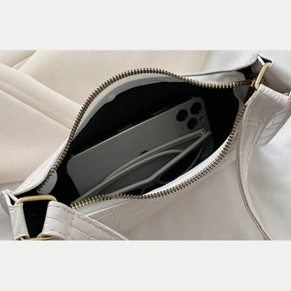 PU Leather Bags Alligator Pattern Armpit Handbag Female Small Underarm Messenger Bag Purse