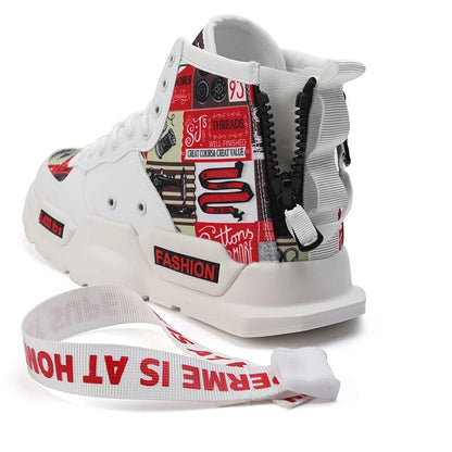 Men Shoes High Quality Sneakers Platform Breathable Lightweight Red Basket