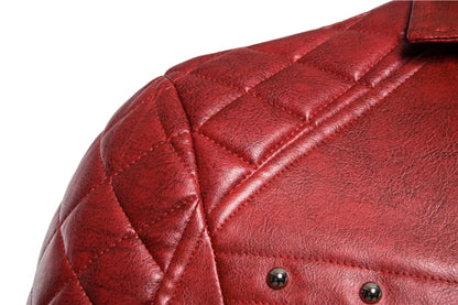 Winter Fleece Motorcycle Leather Jacket Men Turn Down Fur Collar Slim Fit Warm PU Bomber Jacket