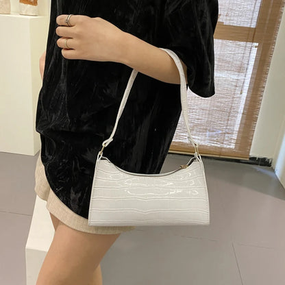 PU Leather Bags Alligator Pattern Armpit Handbag Female Small Underarm Messenger Bag Purse