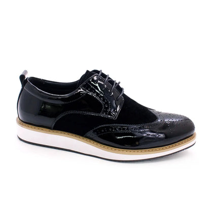 Luxury Brand Large Size Men's Flat Sneakers 6 to 13 Patent Leather Lace-up Black White Casual Shoes for Men