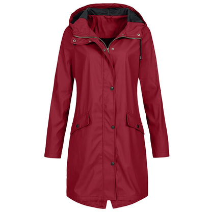 Zipper Waterproof Raincoat Jacket Lightweight Rain Jacket Outdoor Packable Waterproof Hooded