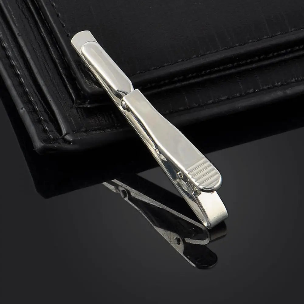 Metal Silver Gold Simple Necktie Tie Bar Clasp Clip Clamp Pin Men Stainless Steel Tie Clasps