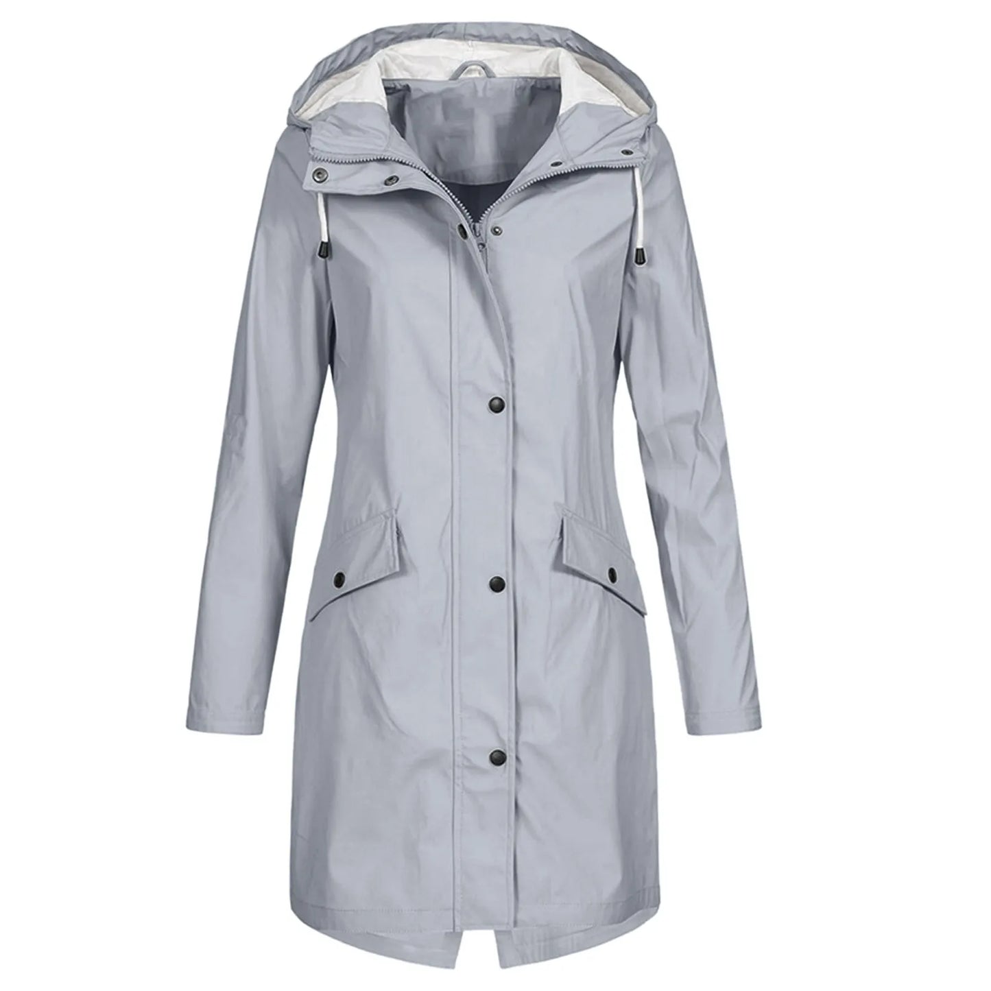 Zipper Waterproof Raincoat Jacket Lightweight Rain Jacket Outdoor Packable Waterproof Hooded