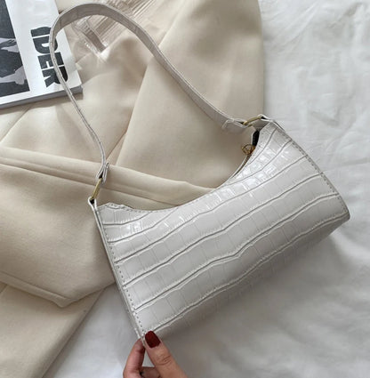 PU Leather Bags Alligator Pattern Armpit Handbag Female Small Underarm Messenger Bag Purse