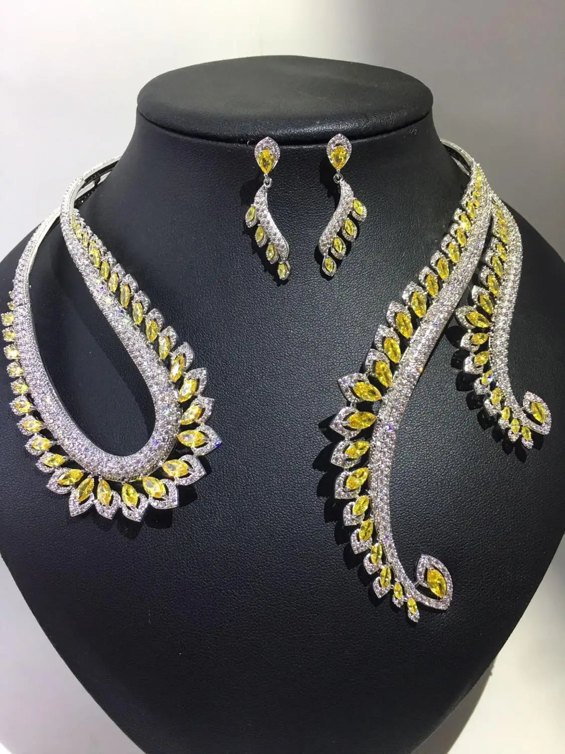 jankelly  Nigeria 2pcs Bridal Zirconia Jewelry Sets For Women Party, Luxury Dubai Nigeria CZ Crystal Wedding Jewelry Sets