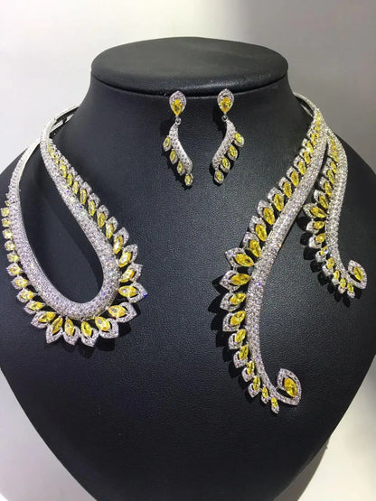 jankelly  Nigeria 2pcs Bridal Zirconia Jewelry Sets For Women Party, Luxury Dubai Nigeria CZ Crystal Wedding Jewelry Sets