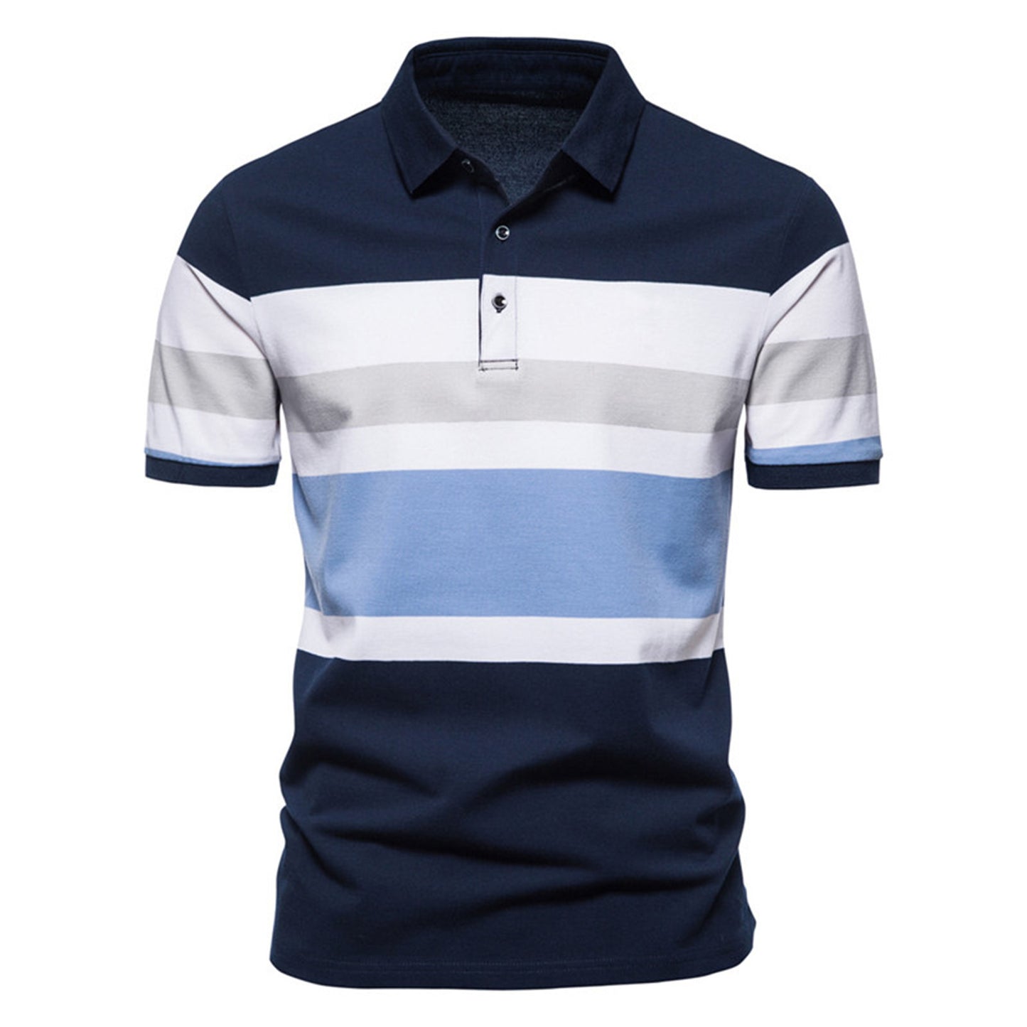 Men Polo Men Shirt Short Sleeve Polo Shirt Contrast Colo Casual