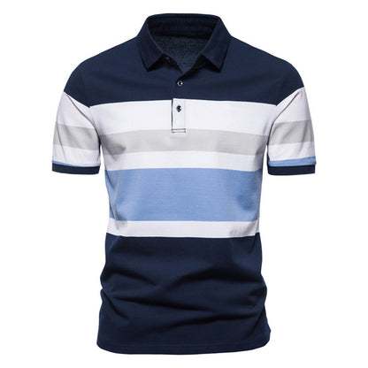 Men Polo Men Shirt Short Sleeve Polo Shirt Contrast Colo Casual