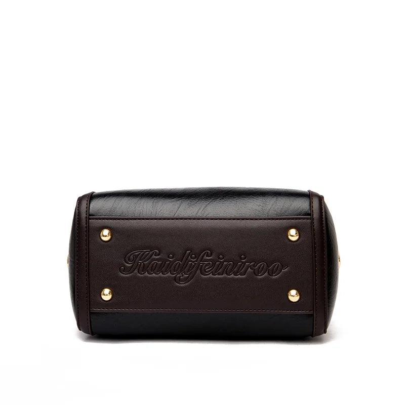 Super High Quality Leather Top Handle Purse Shell Bag Women Casual Crossbody