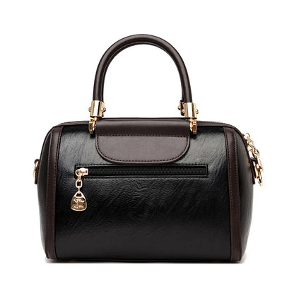 Super High Quality Leather Top Handle Purse Shell Bag Women Casual Crossbody