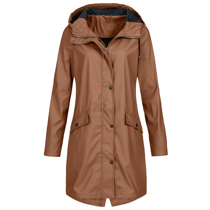 Zipper Waterproof Raincoat Jacket Lightweight Rain Jacket Outdoor Packable Waterproof Hooded