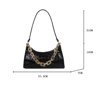 PU Leather Bags Alligator Pattern Armpit Handbag Female Small Underarm Messenger Bag Purse