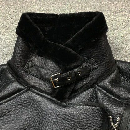 Thick and warm faux leather jacket Coat women's beige long-sleeved belt jacket women 2025 winter fashion new streetwear Tops