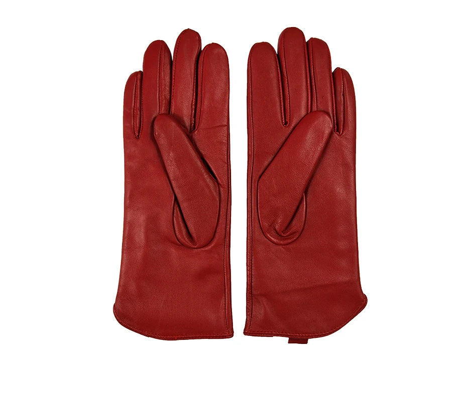 Gloves Genuine Leather High quality goat skin Warm 6 buckle gloves woman