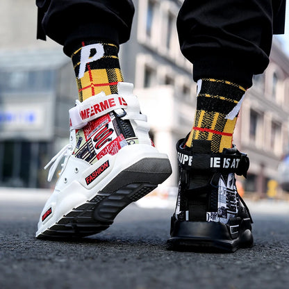 Men Shoes High Quality Sneakers Platform Breathable Lightweight Red Basket