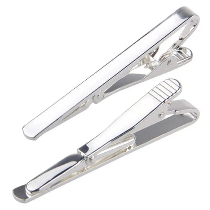 Metal Silver Gold Simple Necktie Tie Bar Clasp Clip Clamp Pin Men Stainless Steel Tie Clasps