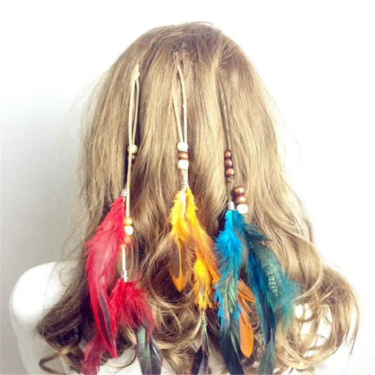 1 Pc New Women Girls Headdress Hair Ornaments BB Clip Feathers Indian Style