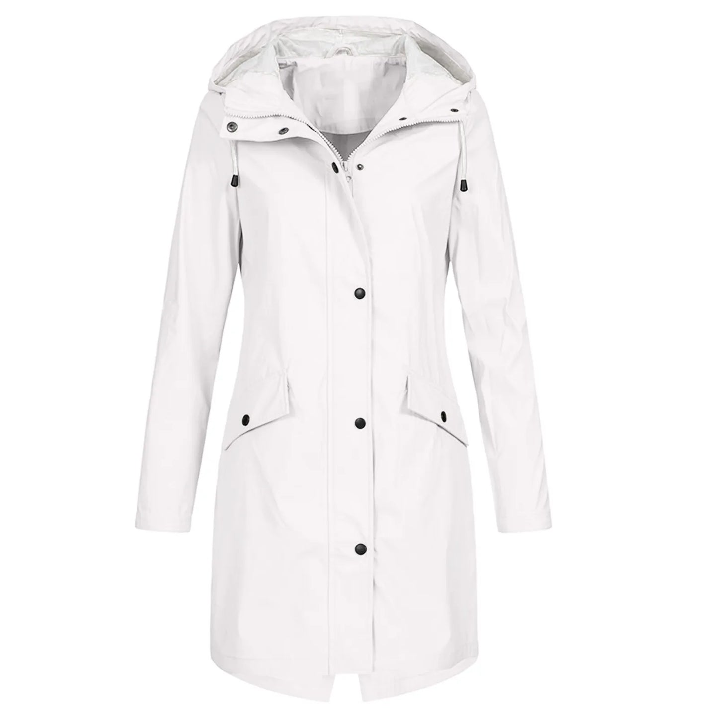 Zipper Waterproof Raincoat Jacket Lightweight Rain Jacket Outdoor Packable Waterproof Hooded