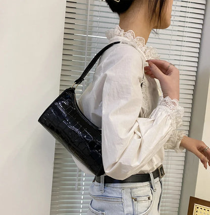 PU Leather Bags Alligator Pattern Armpit Handbag Female Small Underarm Messenger Bag Purse