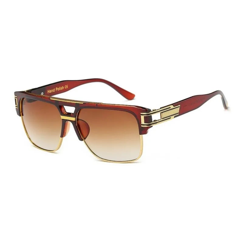 Men Sunglasses Glamour Mirrored Retro Vintage Square Designer Shades Unisex