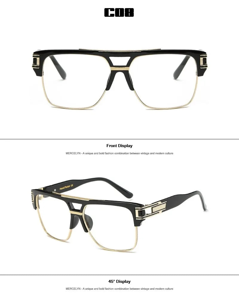Men Sunglasses Glamour Mirrored Retro Vintage Square Designer Shades Unisex