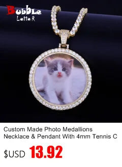 Lightning Shape Pendant Necklace Bling Cubic Zircon Men's Hip Hop Rock Jewelry Double color / United States / 5mm tennis chain|18inch Double color / United States / 5mm tennis chain|30inch 