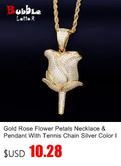 Lightning Shape Pendant Necklace Bling Cubic Zircon Men's Hip Hop Rock Jewelry Double color / United States / 5mm tennis chain|18inch Double color / United States / 5mm tennis chain|30inch 