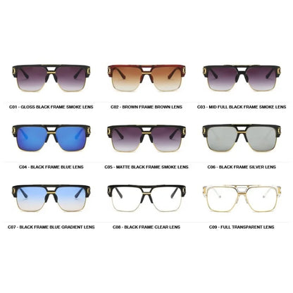 Men Sunglasses Glamour Mirrored Retro Vintage Square Designer Shades Unisex