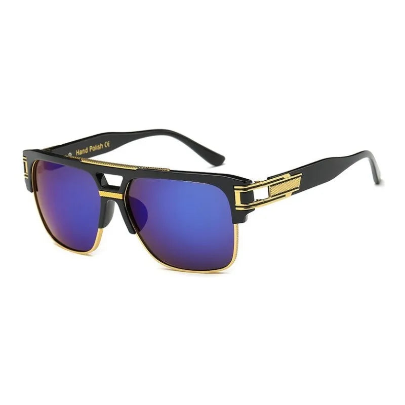 Men Sunglasses Glamour Mirrored Retro Vintage Square Designer Shades Unisex