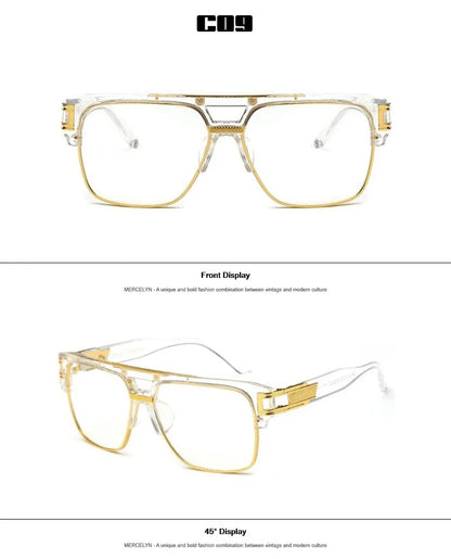 Men Sunglasses Glamour Mirrored Retro Vintage Square Designer Shades Unisex