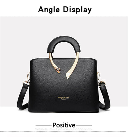 GENUINE VANDERWAH High Quality Leather Casual Tote Luxury Bags Designer Shoulder Crossbody Burgundy Gray Taro purple Burgundy-Gray-Taro purple-Blue-Black-
