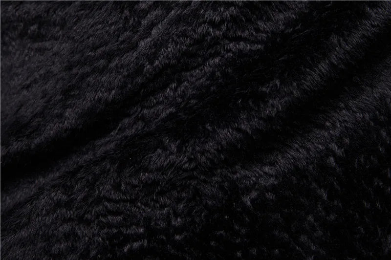 Winter Fleece Motorcycle Leather Jacket Men Turn Down Fur Collar Slim Fit Warm PU Bomber Jacket