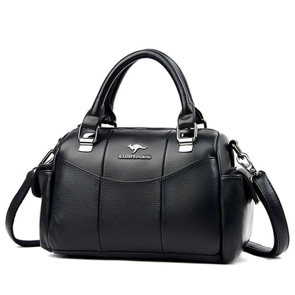 Designer Women Soft Leather Handbags Luxury Female Shoulder Crossbody Bag Brand Messenger Boston Bag