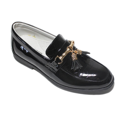 Boys Round Toe Tasseled Casual Slip On Loafers Kids Soft Rubber Sole