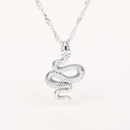 Stainless Steel Snake Necklace Pendant For Women Temperament N01010G / United States SILVER PLATED / United States 