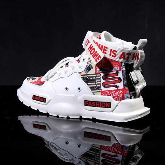 Men Shoes High Quality Sneakers Platform Breathable Lightweight Red Basket