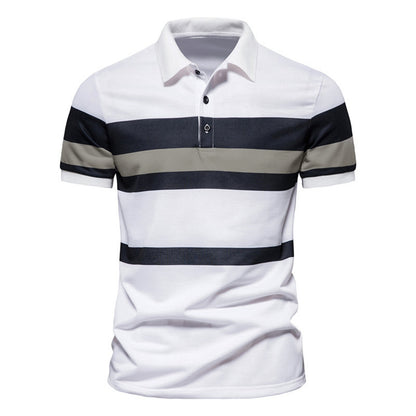 Men Polo Men Shirt Short Sleeve Polo Shirt Contrast Colo Casual