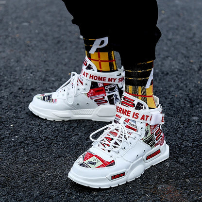 Men Shoes High Quality Sneakers Platform Breathable Lightweight Red Basket