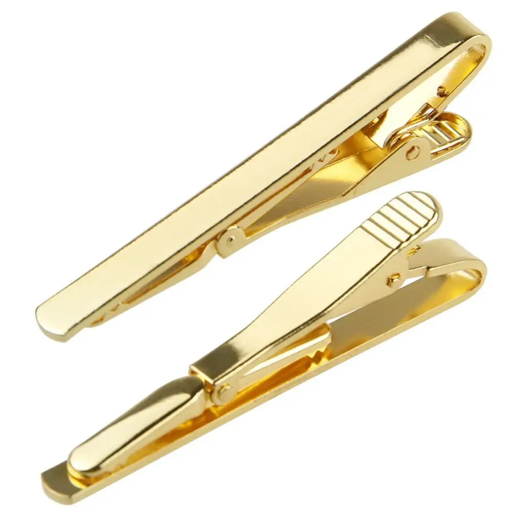 Metal Silver Gold Simple Necktie Tie Bar Clasp Clip Clamp Pin Men Stainless Steel Tie Clasps