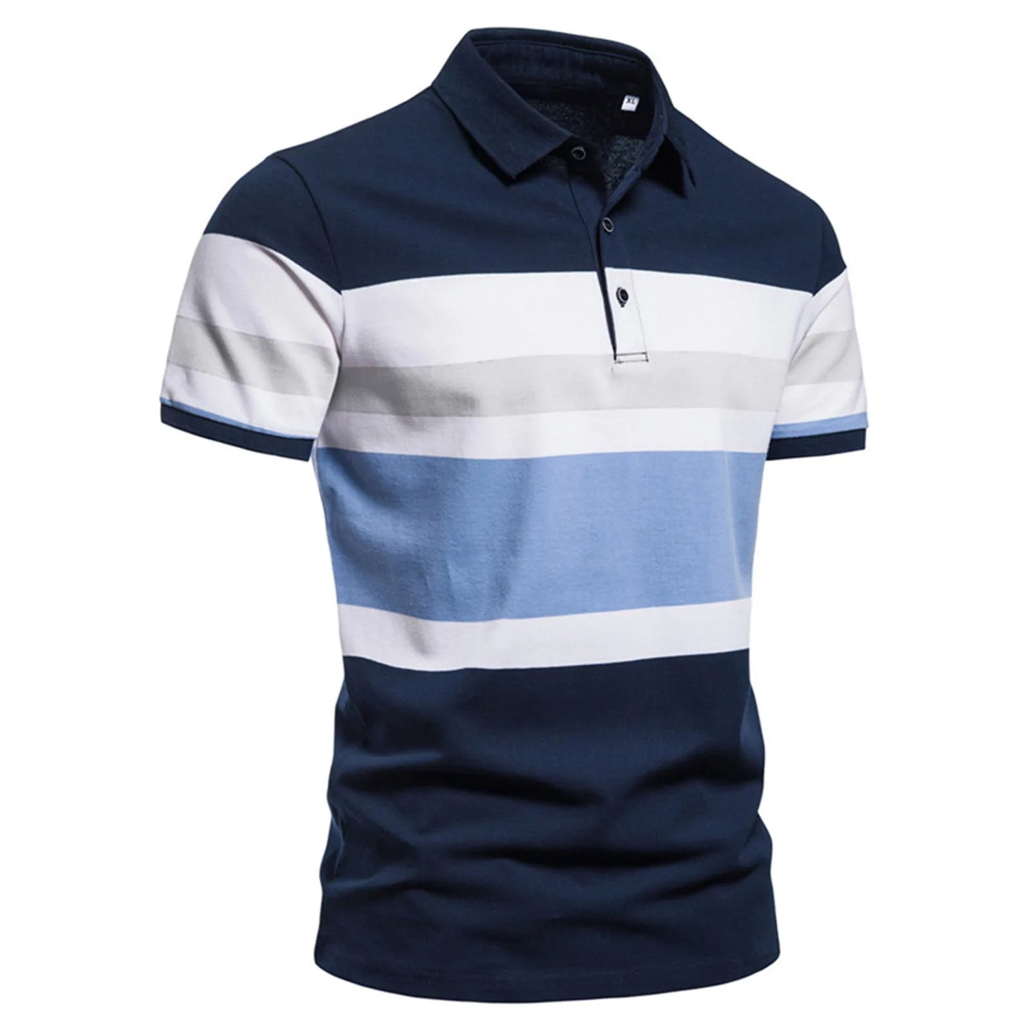 Men Polo Men Shirt Short Sleeve Polo Shirt Contrast Colo Casual