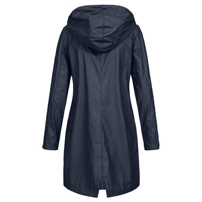 Zipper Waterproof Raincoat Jacket Lightweight Rain Jacket Outdoor Packable Waterproof Hooded