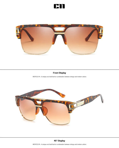 Men Sunglasses Glamour Mirrored Retro Vintage Square Designer Shades Unisex