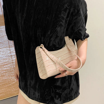 PU Leather Bags Alligator Pattern Armpit Handbag Female Small Underarm Messenger Bag Purse