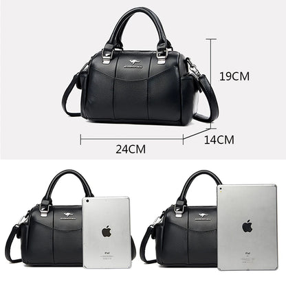 Designer Women Soft Leather Handbags Luxury Female Shoulder Crossbody Bag Brand Messenger Boston Bag