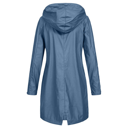 Zipper Waterproof Raincoat Jacket Lightweight Rain Jacket Outdoor Packable Waterproof Hooded