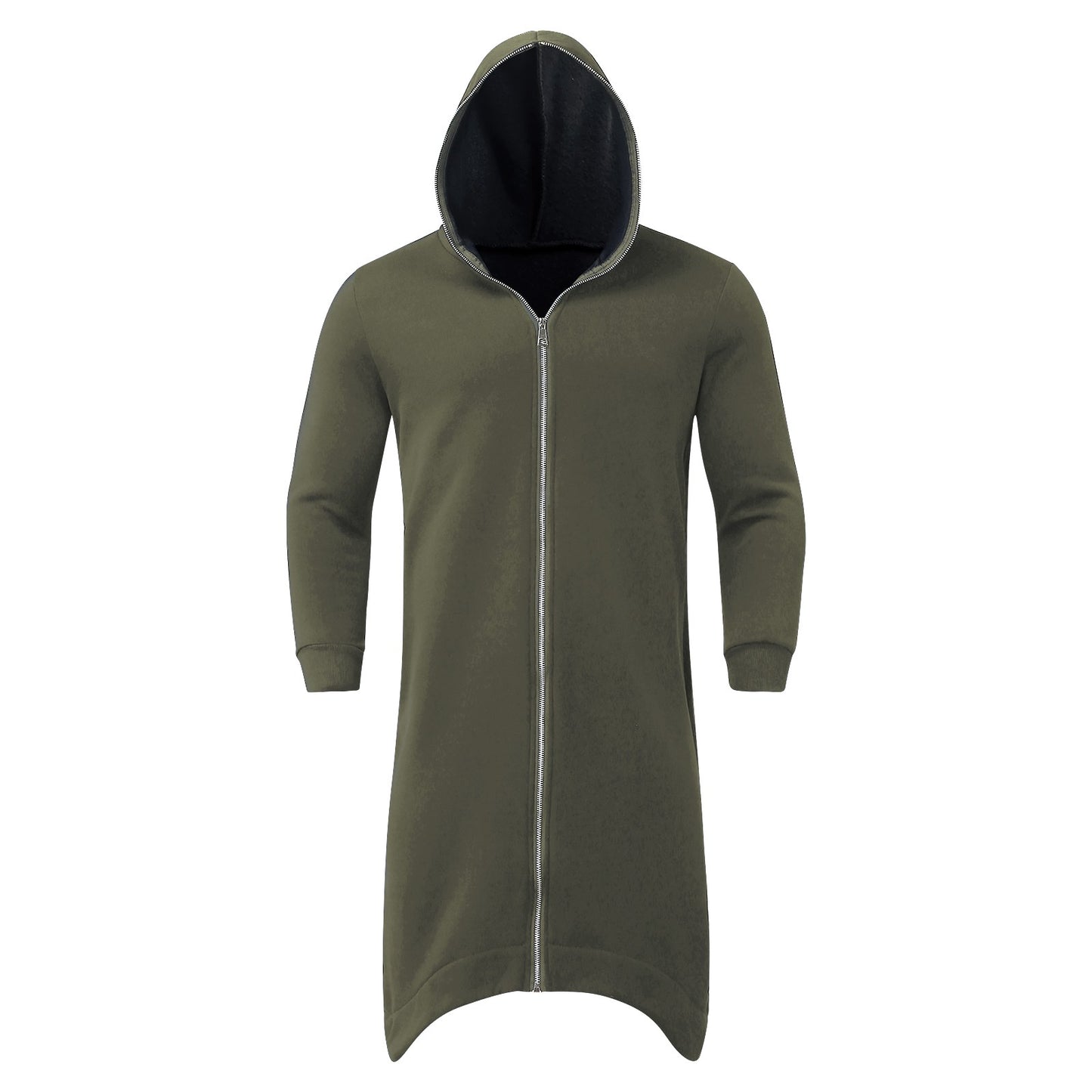 Long Sweatshirt Coat Gothic Streetwear Loose Zipper Jackets Casual Fleece Male Hooded Coat