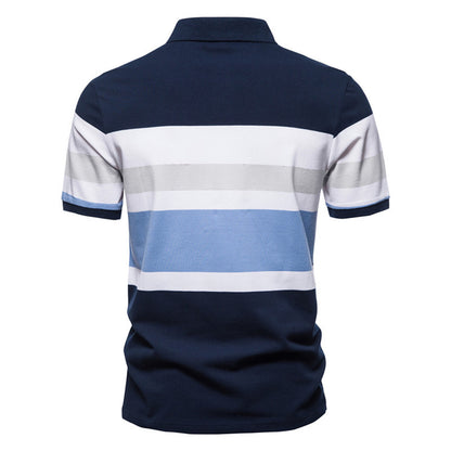 Men Polo Men Shirt Short Sleeve Polo Shirt Contrast Colo Casual